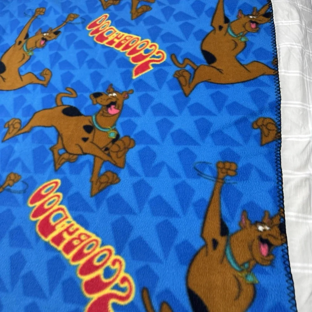 Scooby-Doo Vintage 2003 Fleece Throw Blanket Blue Hanna-Barbera 46x60